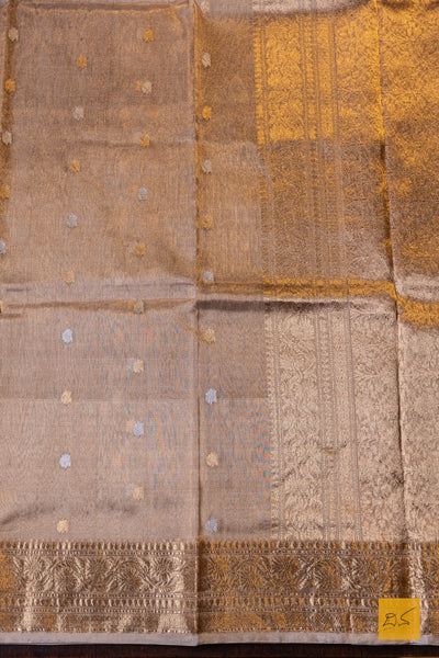 Sumukhi- Off White Banarasi Tissue Silk Organza Handwoven Saree