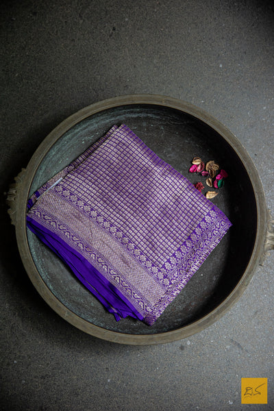 Purple Brocade Banarasi Georgette Saree