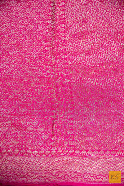 Magenta Brocade Banarasi Georgette Saree