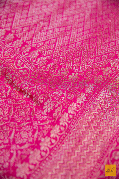 Magenta Brocade Banarasi Georgette Saree