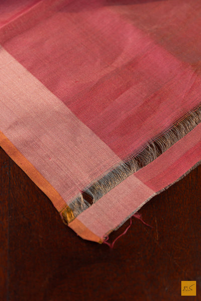 Pink Chanderi Pure Tissue Silk Handwoven Saree