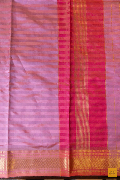 Kamakshi- Pink Maheshwari Pure Silk Handwoven Saree