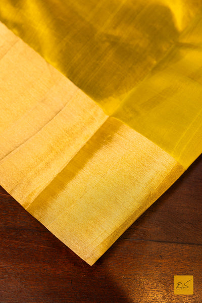 Mahadevi- Yellow Chanderi Pure Silk Handwoven Saree