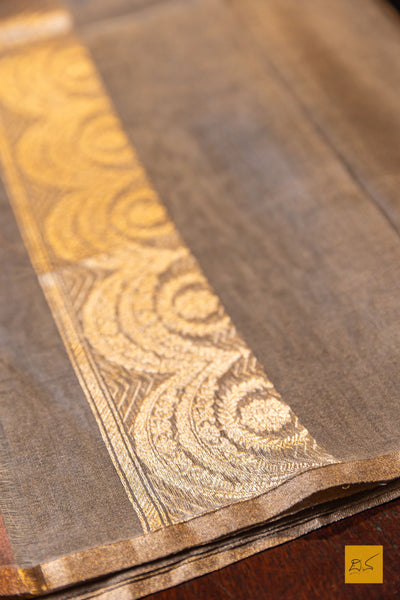 Mohini- Grey Banarasi Tissue Silk Organza Handwoven Saree