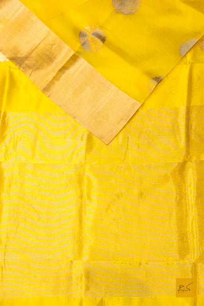 Mahadevi- Yellow Chanderi Pure Silk Handwoven Saree
