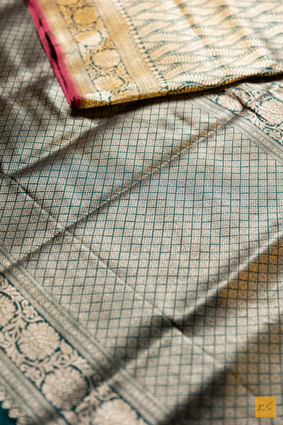 Vedhini- Green Banarasi Katan Silk Brocade Saree