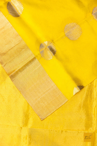 Mahadevi- Yellow Chanderi Pure Silk Handwoven Saree