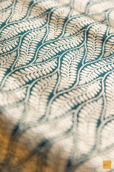 Vedhini- Green Banarasi Katan Silk Brocade Saree