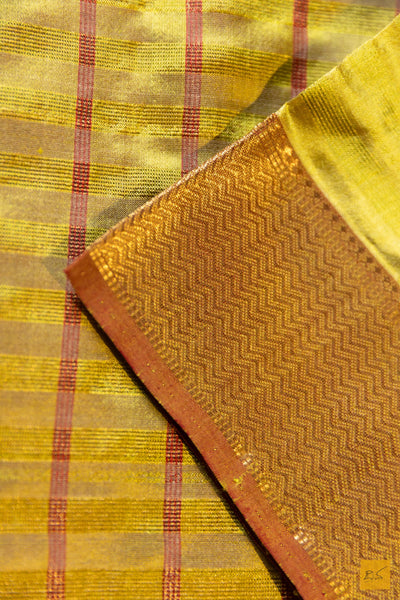Shubha- Lime Green Maheshwari Pure Silk Handwoven Saree