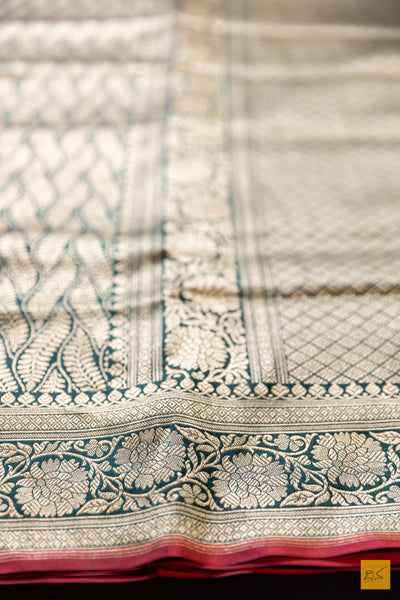 Vedhini- Green Banarasi Katan Silk Brocade Saree