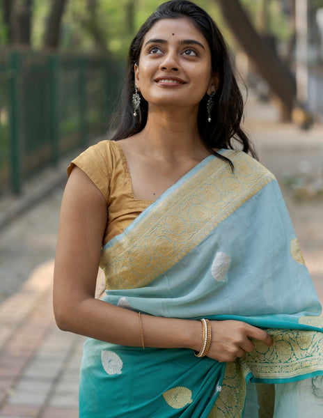 Devika Banarasi Georgette Handwoven Saree