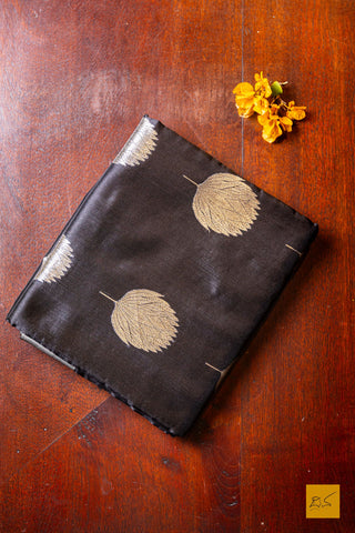 Manonmani- Black Chanderi Pure Silk Handwoven Saree