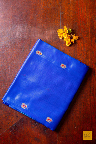 Mamatha- Blue Chanderi Pure Silk Handwoven Saree