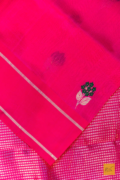 Sarayu- Pink Chanderi Pure Silk Handwoven Saree