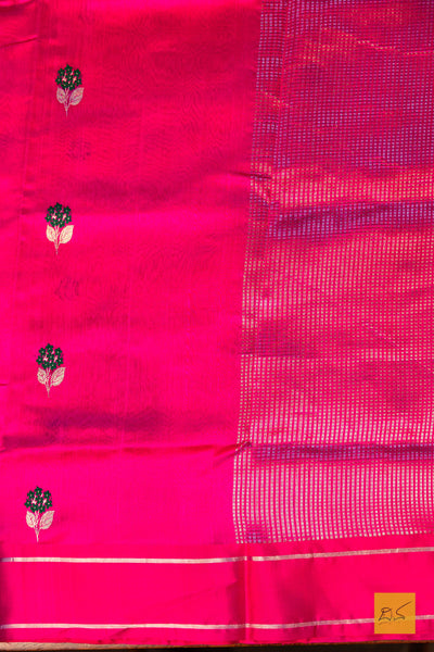 Sarayu- Pink Chanderi Pure Silk Handwoven Saree