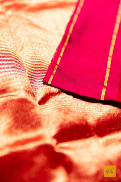 Kamya- Red Chanderi Silk Cotton Saree
