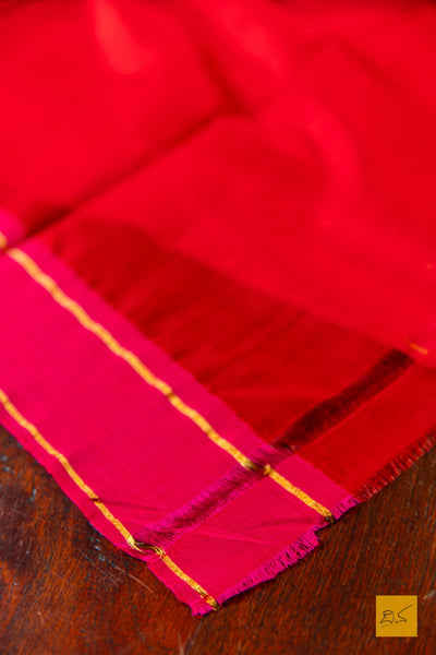 Kamya- Red Chanderi Silk Cotton Saree