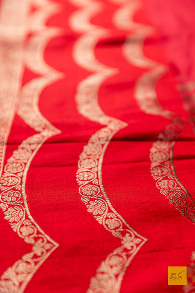 Srinidhi- Red Banarasi Katan Silk Handwoven Saree