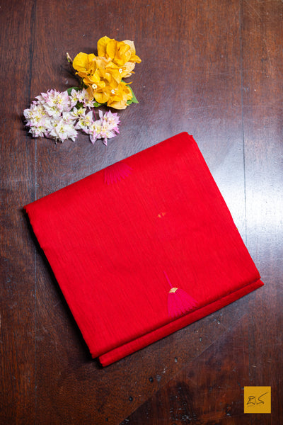 Kamya- Red Chanderi Silk Cotton Saree
