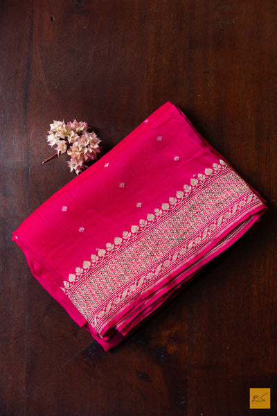 Shashikala- Pink Banarasi Munga Silk Handwoven Saree
