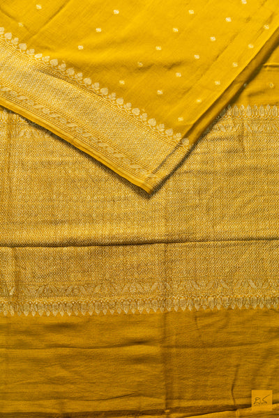 Sharmila- Yellow Banarasi Munga Silk Handwoven Saree