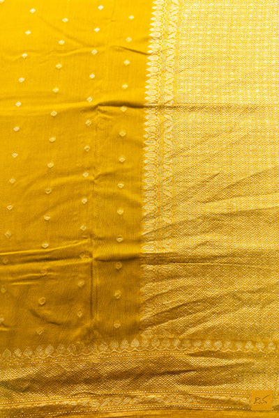 Sharmila- Yellow Banarasi Munga Silk Handwoven Saree