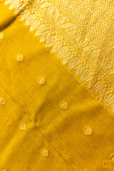 Sharmila- Yellow Banarasi Munga Silk Handwoven Saree