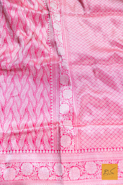 Rose Pink Brocade Banarasi Katan Silk Saree