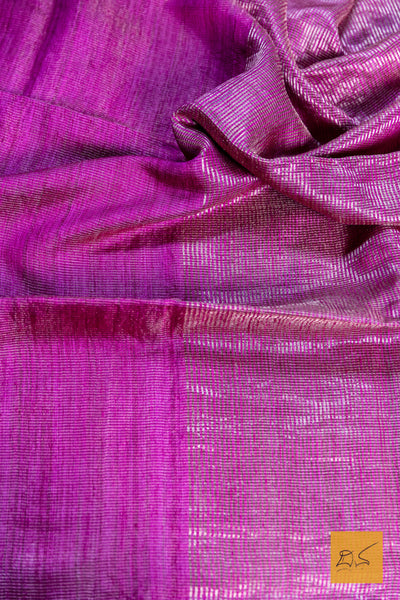 Pink Resham Matka Tissue Handwoven Saree