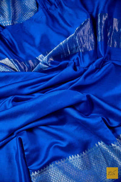 Blue Banarasi Chiniya Silk Saree