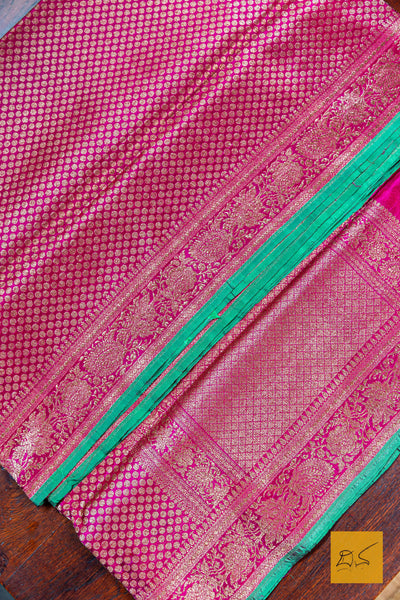 Magenta Brocade Banarasi Katan Silk Saree