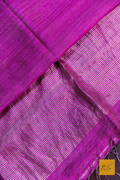 Pink Resham Matka Tissue Handwoven Saree