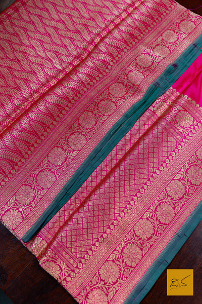 Rani Pink Brocade Banarasi Katan Silk Saree