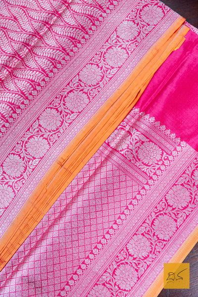 Rose Pink Brocade Banarasi Katan Silk Saree