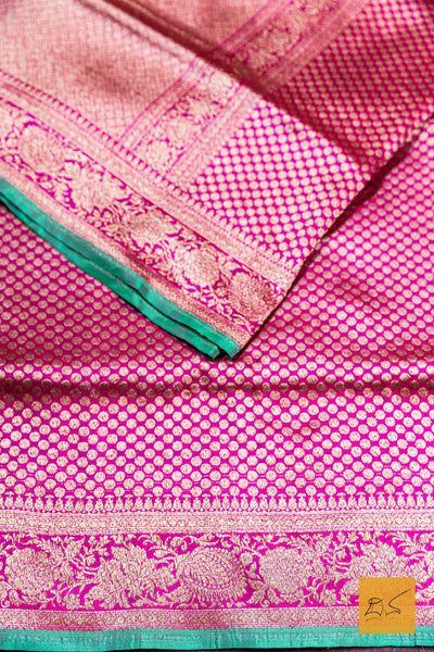 Magenta Brocade Banarasi Katan Silk Saree