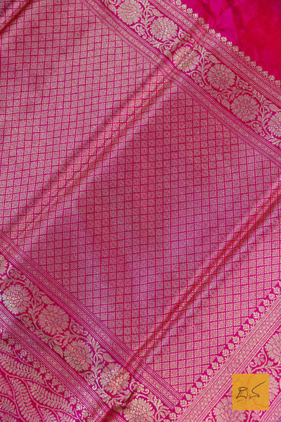 Rani Pink Brocade Banarasi Katan Silk Saree