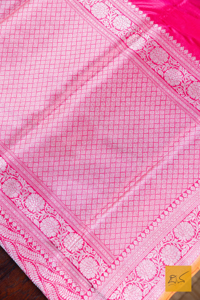 Rose Pink Brocade Banarasi Katan Silk Saree