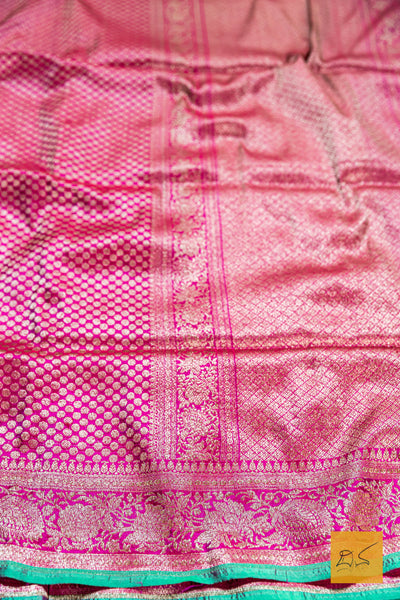 Magenta Brocade Banarasi Katan Silk Saree