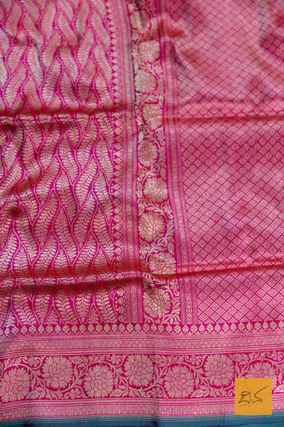 Rani Pink Brocade Banarasi Katan Silk Saree