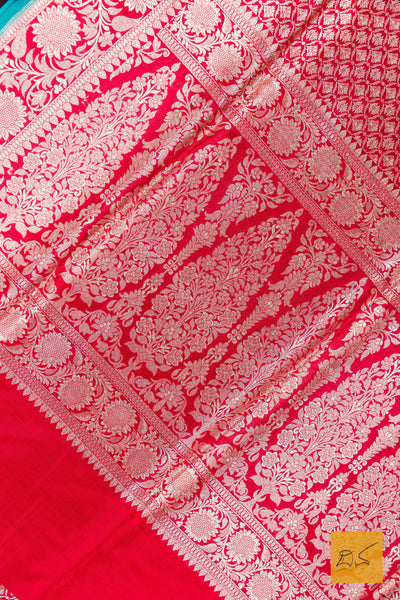 Red Brocade Banarasi Katan Silk Saree