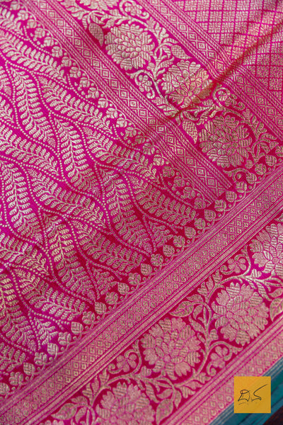 Rani Pink Brocade Banarasi Katan Silk Saree