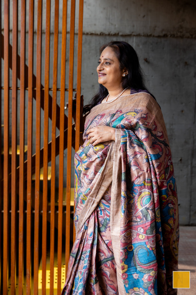 Buy Tussar Silk Traditional Designer Saree For Ceremonial Online