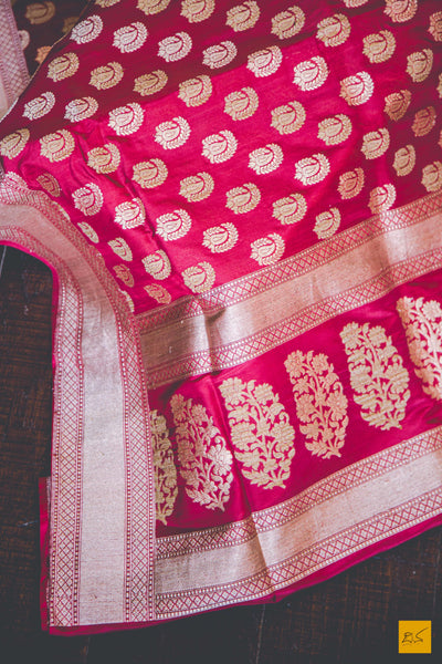 A magnificent banarasi tussar silk handwoven sari with exclusive khadwa buttas in tussar silk and zari. New trend of Banarasi Saree designs, Banarasi Saree for artists, art lovers, architects, saree lovers, Saree connoisseurs, musicians, dancers, doctors, Banarasi Katan silk saree, indian saree images, latest sarees with price, only saree images, new Banarasi saree design.