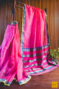 A lovely pink maheshwari pure silk cotton saree with contrast blue and greenish yellow. New trend of Saree designs, Saree for artists, art lovers, architects, saree lovers, Saree connoisseurs, musicians, dancers, doctors, silk saree, indian saree images, latest sarees with price, only saree images, new saree design.