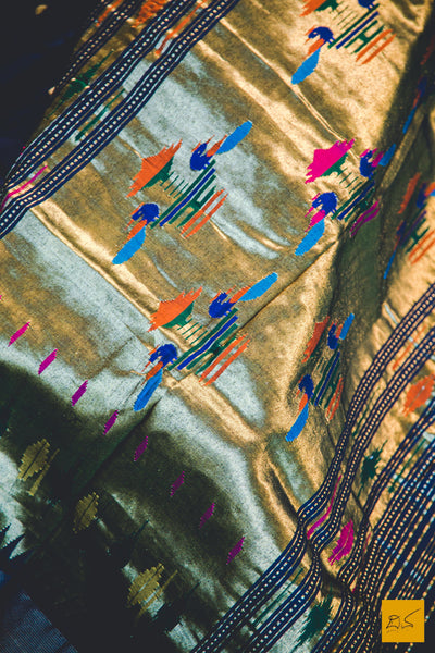 A lovely paithani cotton handwoven saree. New trend of Saree designs, Saree for artists, art lovers, architects, saree lovers, Saree connoisseurs, musicians, dancers, doctors, silk saree, indian saree images, latest sarees with price, only saree images, new saree design.