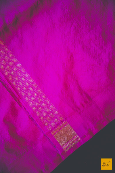 A beautiful katan silk banarasi handwoven sari with a pink body. New trend of Banarasi Saree designs, Banarasi Saree for artists, art lovers, architects, saree lovers, Saree connoisseurs, musicians, dancers, doctors, Banarasi Katan silk saree, indian saree images, latest sarees with price, only saree images, new Banarasi saree design.