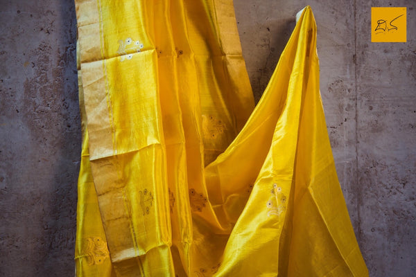 YELLOW chanderi silk handwoven saree for cocktail party, informal , formal, latest design 2022, sarees designs, new trend sarees, indian sarees