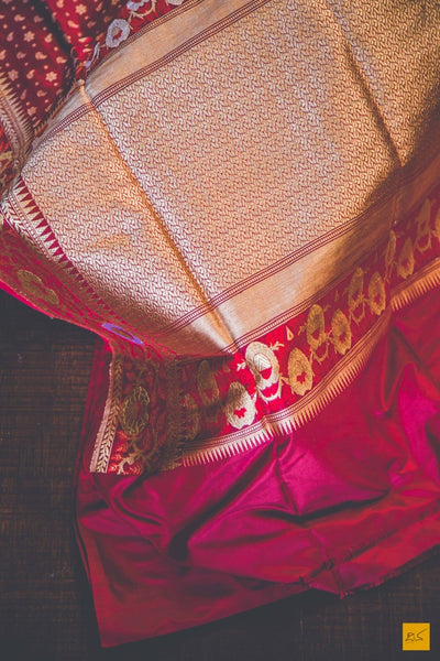 A beautiful katan silk banarasi handwoven sari with small star golden buttas. The saree has a golden Phulkari border And pallu with Meenakari. The meenakari is so exquisite that it makes the saree adorable. New trend of Banarasi Saree designs, Banarasi Saree for artists, art lovers, architects, saree lovers, Saree connoisseurs, musicians, dancers, doctors, Banarasi Katan silk saree, indian saree images, latest sarees with price, only saree images, new Banarasi saree design.