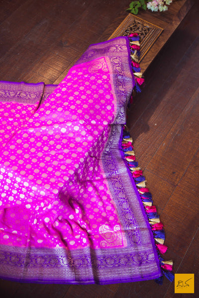This is a gorgeousraspberry pink munga silk dupatta with antique zari and purple border. New trend of munga Silk dupatta designs, munga Silk dupatta for artists, art lovers, architects, dupatta lovers, dupatta connoisseurs, musicians, dancers, doctors, munga Silk dupatta, indian dupatta images, latest dupattas with price, only dupatta images, new munga silk dupatta design.