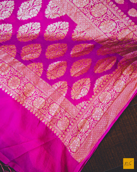 This is a wonderful georgette banarasi handwoven saree with a pink body. New trend of Banarasi saree designs, Banarasi saree for artists, art lovers, architects, saree lovers, saree connoisseurs, musicians, dancers, doctors, Banarasi Katan silk saree, indian saree images, latest sarees with price, only saree images, new Banarasi saree design.